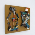 "Milžinas ir ugnikalnis" medis, akrilas. 61cm X 55cm.
2012.