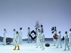 Scena iš operos „Apversta tikrovė“. M. Aleksos nuotr.
