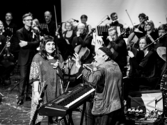 Modestas Barkauskas, Neda Malūnavičiūtė, Vladimiras Čekasinas ir Šv. Kristoforo orkestras. D. Klovienės nuotr.