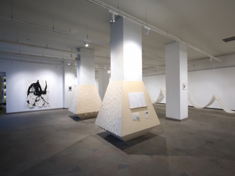 Rieko Koga, parodos „I am here for you“ Pamėnkalnio galerijoje fragmentas. V. Nomado nuotr.