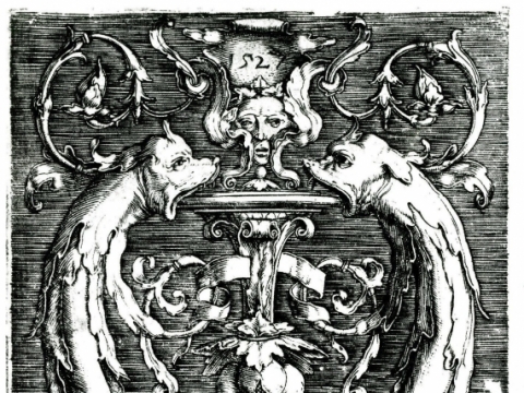Lucas van Leyden, ornamentinis raižinys. 1527 m.