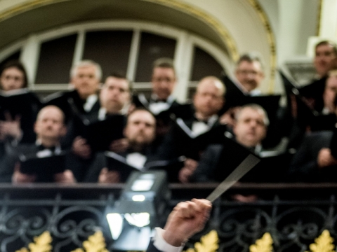 Modestas Pitrėnas ir Kauno valstybinis choras. D. Matvejevo nuotr.