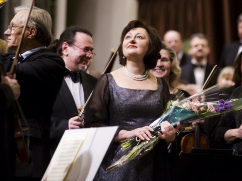 Asta Krikščiūnaitė ir Lietuvos nacionalinis simfoninis orkestras. D. Matvejevo nuotr.