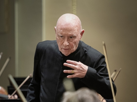 Christophas Eschenbachas ir Lietuvos nacionalinis simfoninis orkestras. D. Matvejevo nuotr.