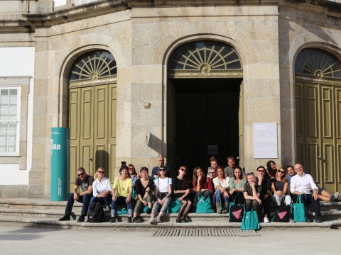 
„Stebuklingų kilimų" kuratoriai susitikimo metu Guimaraes, Portugalijoje, 2018 m.