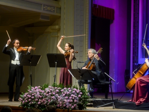 „Paganini Ensemble Vienna“ koncerto akimirka. D. Matvejevo nuotr.