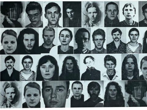 VDA Vaizdo studijos videoperžiūros plakato fragmentas. 1996 m.