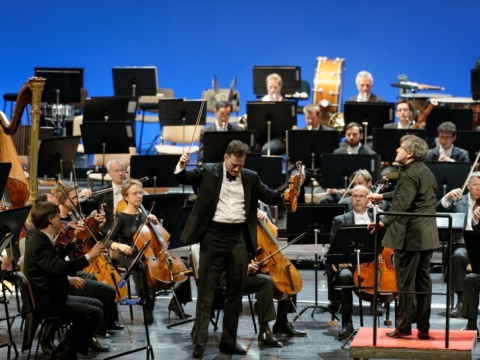 Nikolajus Znaideris, Antonio Pappano ir Londono simfoninis orkestras. M. Aleksos nuotr.