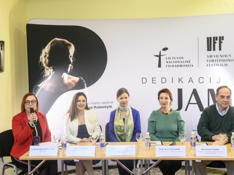 Festivalio spaudos konferencijoje. D. Matvejevo nuotr.