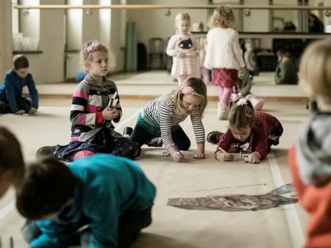 Spektaklio „Pūkuotuko pasaulis“ kūrybinės dirbtuvės KLDT. S. Rankauskaitės nuotr.