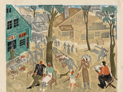 Leon Kosmulski, „Kompozicija su žaliu namu“. 1935 m.