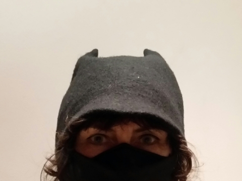 Eglės Gandos Bogdanienės kurta apsauginė kaukė. 5 karantino diena