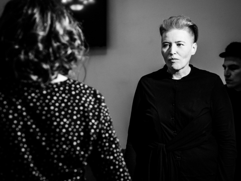 Yana Ross spektaklio „Vienos miško pasakos“ repeticijoje. L. Vansevičienės nuotr.