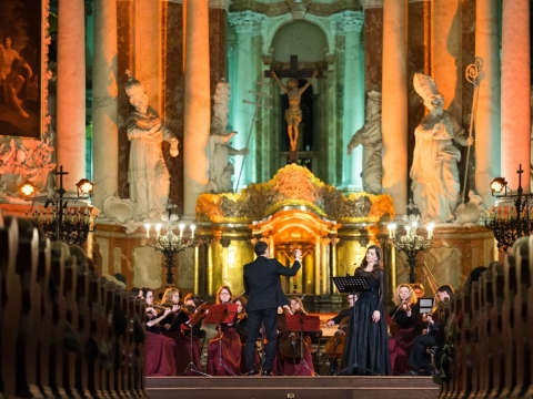 „Canto Fiorito“, Rodrigo Calveyra ir Renata Dubinskaitė Šv. Jonų bažnyčioje. E. Kurausko nuotr.