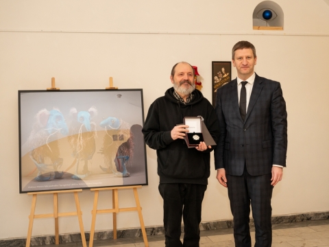 Rimantas Driežis ir Simonas Kairys. G. Grigėnaitės nuotr.