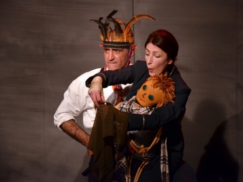 Scena iš spektaklio „Dupletas“. Organizatorių nuotr.