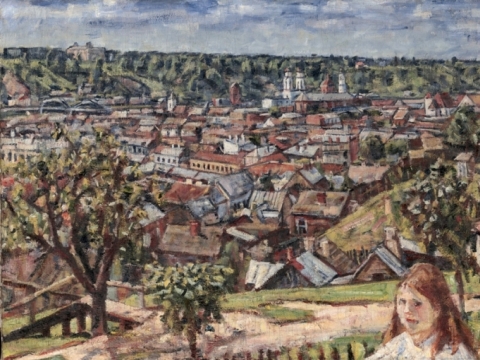 Vladas Eidukevičius, „Kauno panorama. Vaizdas nuo Žaliakalnio“. 1933 m.