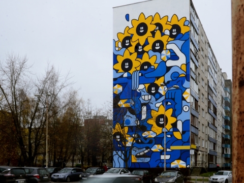 Ettoja, „Slava Ukraini“. Laisvės pr. 43. 2022 m. 