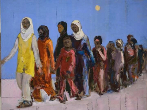 Sigita Maslauskaitė-Mažylienė, parodos „Prie Babilonijos upių. Pabėgėlių laiškai“ eksponatas, nuotr. galerijos „Arifex"