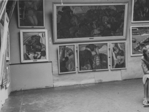 Filomena Ušinskaitė ir Kazys Varnelis Kauno meno mokykloje apie 1939 m.