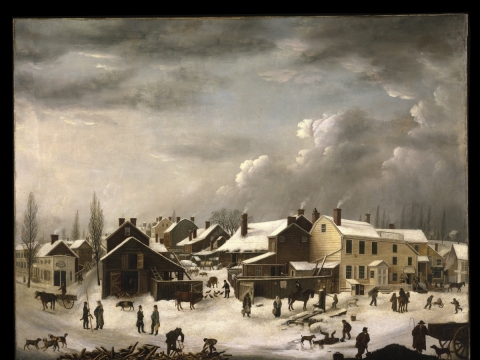 Francis Guy, „Žiemos scena Brukline“ (iš Bruklino muziejaus)