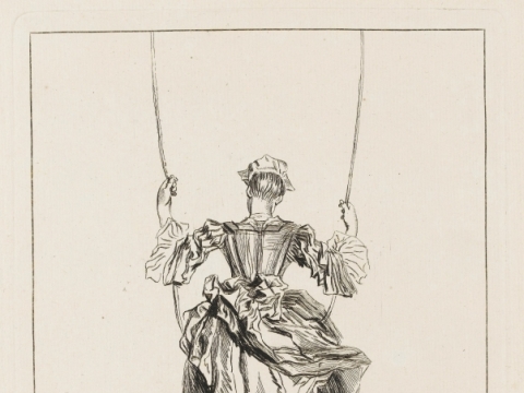 François Boucher (1703–1770), „Moteris sūpynėse iš nugaros“. Pagal Antoine’ą Watteau, Luvro muziejus, Grafikos meno skyrius, Edmond’o de Rothschildo kolekcija
© RMN-Grand Palais (Luvro muziejus), Thierry Le Mage nuotr.
Lietuvos dailės muziejaus Ryšių su visuomene centras
