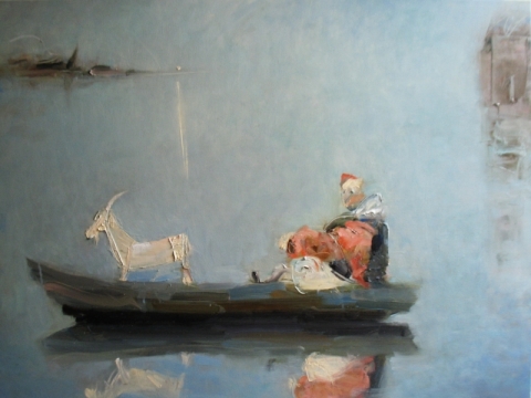 Galius Kličius, „Oželis“. 2016 m., drb., al., 80 x 100 cm