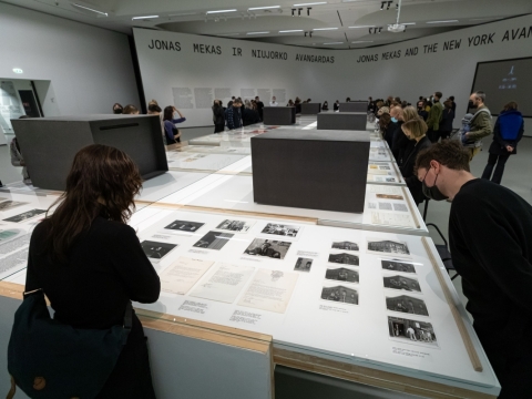 Parodos „Jonas Mekas ir Niujorko avangardas“ ekspozicijos fragmentas. Fotografė Gintarė Grigėnaitė
