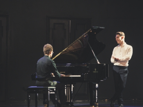 Ilja Aksionovas ir pianistas Gustas Raudonius. A. Pivoriūno nuotr.
