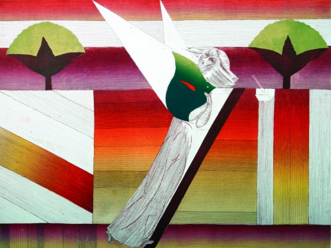 Irena Teresė Daukšaitė-Guobienė, „Sužeistas paukštis“. 1983 m. 