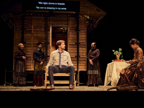Scena iš spektaklio „Katarina ir fašistų žudymo grožis“. C. Fernandez nuotr.