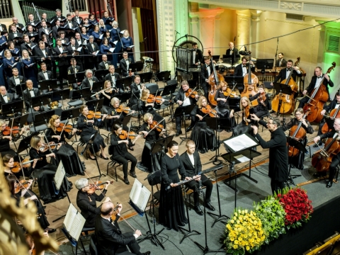 Kamilė Bontè, Arminas Skirvainis, Modestas Pitrėnas, choras „Vilnius“ ir Lietuvos nacionalinis simfoninis orkestras. D. Matvejevo nuotr.