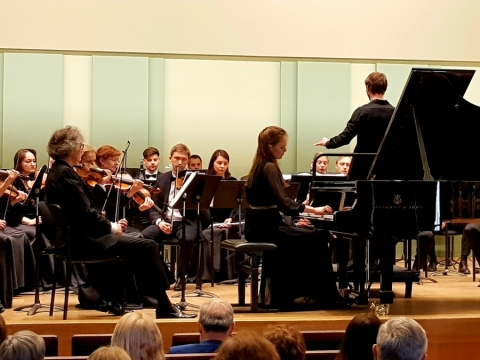 Kauno miesto simfoninis orkestras, Elžbieta Liepa Dvarionaitė, Karolis Variakojis. KMSO nuotr.