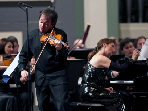 Mūza Rubackytė, Sergejus Krylovas ir Lietuvos kamerinis orkestras. M. Vorobjovaitės nuotr.