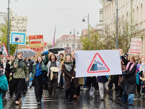 Kultūros bendruomenės spalio 5 d. įspėjamasis streikas. V.. Morkevičiaus nuotr.
