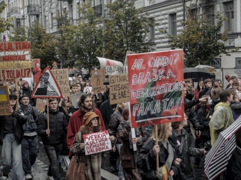 Kultūros bendruomenės streikas. M. Juodelės nuotr.