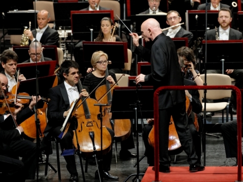 Orkestrui „Filarmonica della Scala“ diriguoja Christophas Eschenbachas. M. Aleksos nuotr.