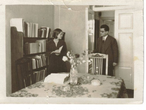Chackelis Lemchenas su žmona Ela savo namuose Šiauliuose apie 1929 m. Nuotr. iš VVGŽM rinkinių