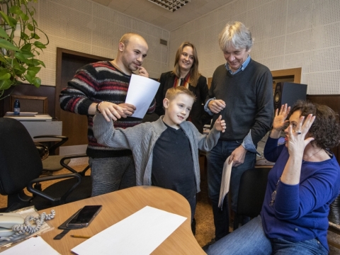 Karolis Norvila, Goda Simonaitytė, Romas Vikšraitis (viršuje), Nikas Dmitrijevcevas ir Lina Dainienė. P. Lileikio nuotr.
