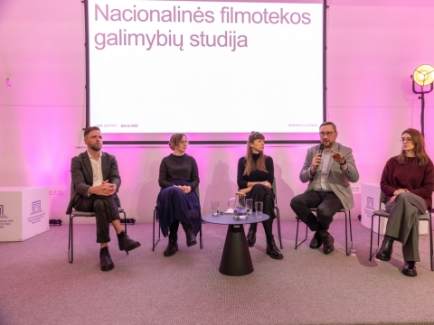 Nacionalinės filmotekos galimybių studijos pristatymas. Vygaudo Juozaičio nuotr.