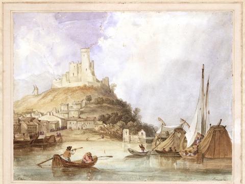 Napoleonas Orda. Beaucaire. 1839. Popierius, akvarelė. LMA Vrublevskių biblioteka