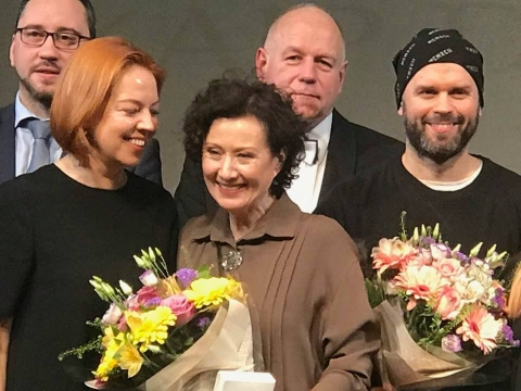 Nelė Savičenko pelnė festivalio „Vaidiname žemdirbiams“ apdovanojimą už geriausią moters vaidmenį. Organizatorių nuotr.