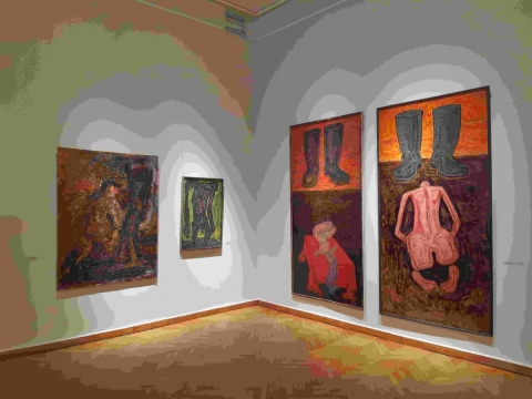 Parodos „Nerimo spalvos. Tapyba iš Violetos ir Romano Raulynaičių kolekcijos“ fragmentas