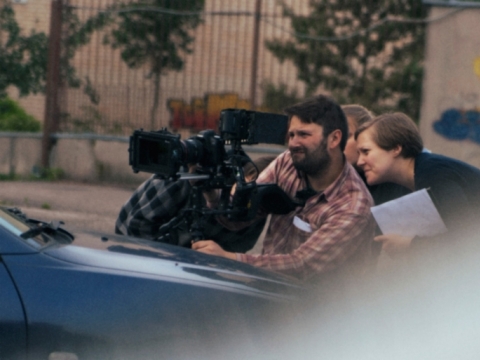 „O kas“ filmavimo akimirka