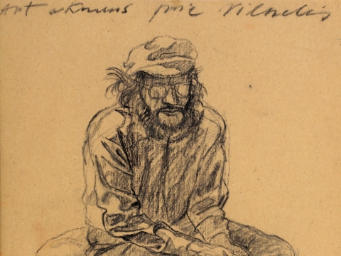 Petras Repšys, „Ant akmens prie Vilnelės“. 1986 m.