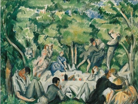 Paul Cézanne, „Pusryčiai ant žolės“ 