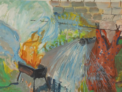 Aušra Barzdukaitė-Vaitkūnienė. „Piknikas kieme“. 2011 m.