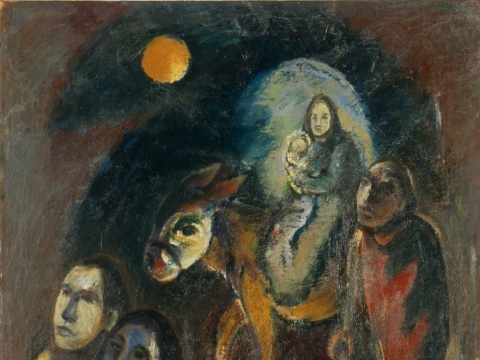 Pranas Domšaitis, „Bėgimas į Egiptą“. 1918 m. Lietuvos nacionalinis dailės muziejus