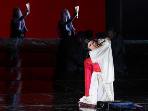 Sandra Janušaitė operoje „Madam Baterflai“. M. Aleksos nuotr.
