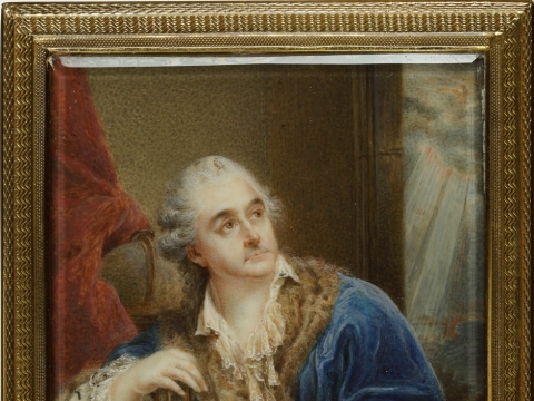 Stanislovo Augusto Poniatovskio portretas su klepsidra (Zamek Królewski w Warszawie – Muzeum nuosavybė)  